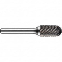 Precision Twist Drill - 5/8" Cut Diam, 1/4" Shank Diam, Carbide Double Cut Cylinder Ball End Burr - Industrial Tool & Supply