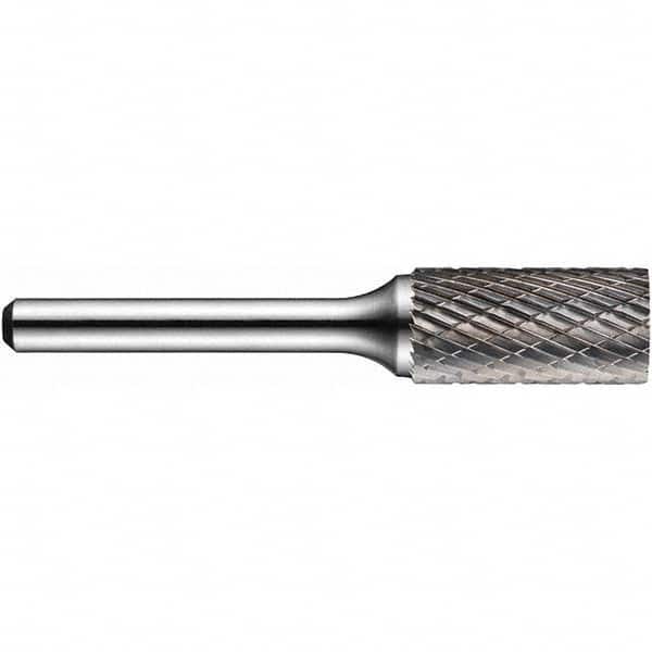 Precision Twist Drill - 1/8" Cut Diam, 1/8" Shank Diam, Carbide Double Cut Cylinder Burr with End Cut - Industrial Tool & Supply