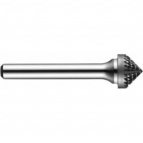 Precision Twist Drill - 3/8" Cut Diam, 1/4" Shank Diam, Carbide Double Cut 90° Angle Burr - Industrial Tool & Supply