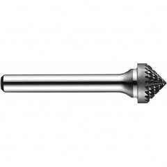 Precision Twist Drill - 1/4" Cut Diam, 1/4" Shank Diam, Carbide Double Cut Tree Burr with Radius - Industrial Tool & Supply