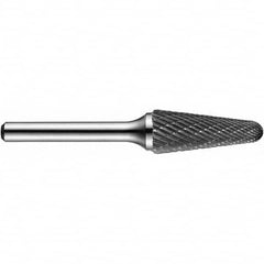 Precision Twist Drill - 1/8" Cut Diam, 1/8" Shank Diam, Carbide Double Cut Conical Radius End Burr - Industrial Tool & Supply