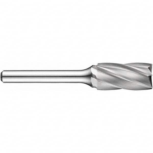 Precision Twist Drill - 3/8" Cut Diam, 1/4" Shank Diam, Carbide Aluma Cut Cylinder Burr with End Cut - Industrial Tool & Supply
