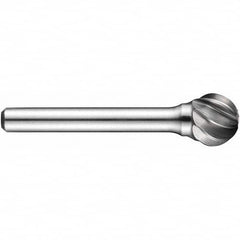 Precision Twist Drill - 3/8" Cut Diam, 1/4" Shank Diam, Carbide Aluma Cut Ball Burr - Industrial Tool & Supply