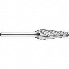 Precision Twist Drill - 3/8" Cut Diam, 1/4" Shank Diam, Carbide Aluma Cut Conical Radius End Burr - Industrial Tool & Supply