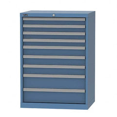 LISTA - 9 Drawer, 124 Compartment Bright Blue Steel Modular Storage Cabinet - Industrial Tool & Supply