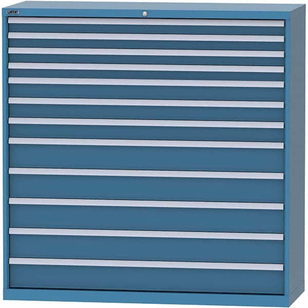 LISTA - 12 Drawer, 84 Compartment Bright Blue Steel Modular Storage Cabinet - Industrial Tool & Supply