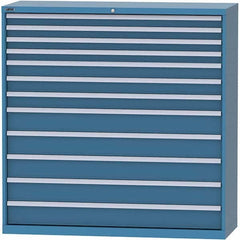 LISTA - 12 Drawer, 84 Compartment Bright Blue Steel Modular Storage Cabinet - Industrial Tool & Supply
