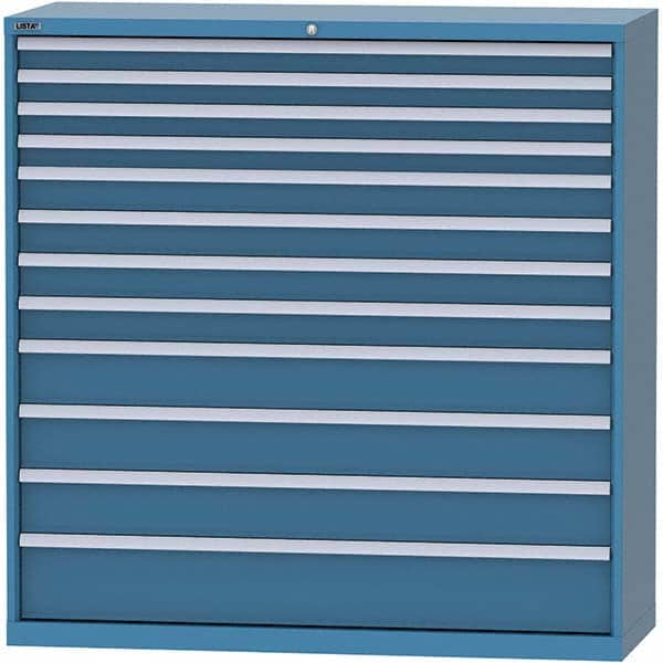LISTA - 12 Drawer, 84 Compartment Bright Blue Steel Modular Storage Cabinet - Industrial Tool & Supply