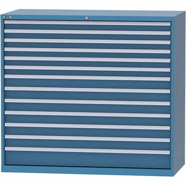 LISTA - 13 Drawer, 84 Compartment Bright Blue Steel Modular Storage Cabinet - Industrial Tool & Supply