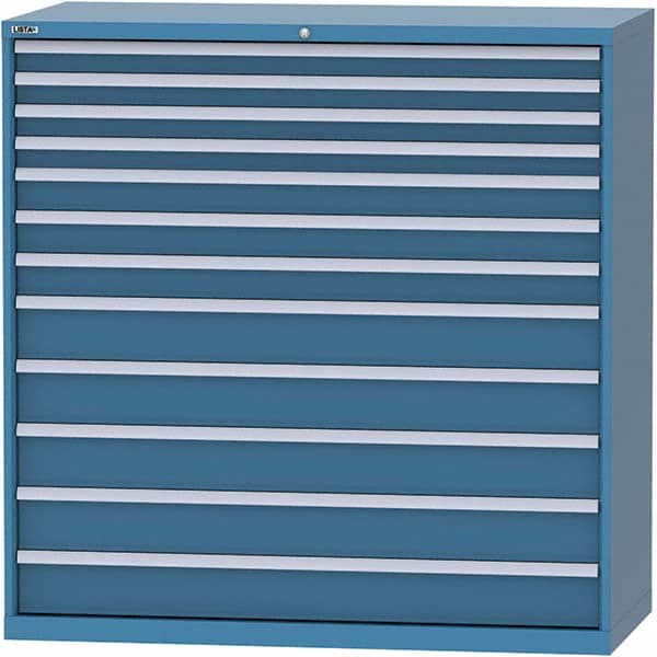 LISTA - 12 Drawer, 84 Compartment Bright Blue Steel Modular Storage Cabinet - Industrial Tool & Supply