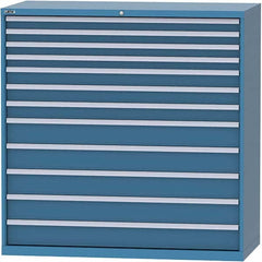 LISTA - 12 Drawer, 84 Compartment Bright Blue Steel Modular Storage Cabinet - Industrial Tool & Supply
