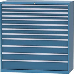 LISTA - 12 Drawer, 84 Compartment Bright Blue Steel Modular Storage Cabinet - Industrial Tool & Supply