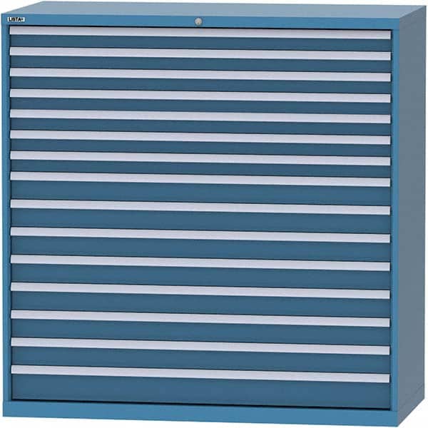 LISTA - 15 Drawer, 84 Compartment Bright Blue Steel Modular Storage Cabinet - Industrial Tool & Supply