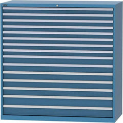 LISTA - 15 Drawer, 84 Compartment Bright Blue Steel Modular Storage Cabinet - Industrial Tool & Supply