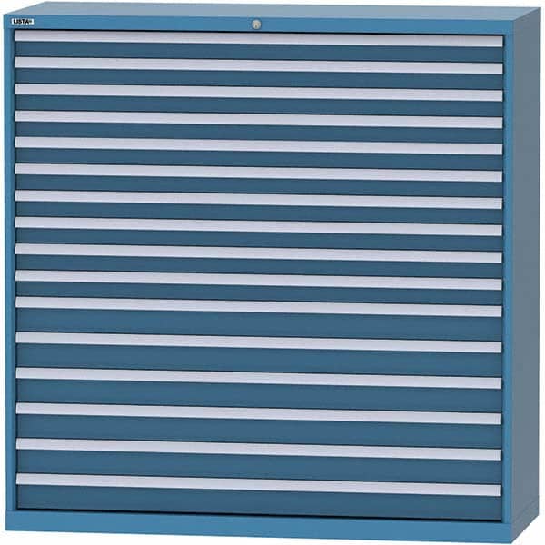 LISTA - 16 Drawer, 84 Compartment Bright Blue Steel Modular Storage Cabinet - Industrial Tool & Supply