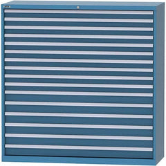 LISTA - 16 Drawer, 84 Compartment Bright Blue Steel Modular Storage Cabinet - Industrial Tool & Supply