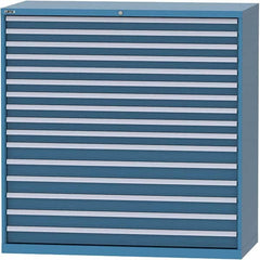 LISTA - 16 Drawer, 84 Compartment Bright Blue Steel Modular Storage Cabinet - Industrial Tool & Supply