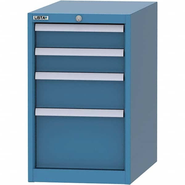 LISTA - 4 Drawer, 45 Compartment Bright Blue Steel Modular Storage Cabinet - Industrial Tool & Supply