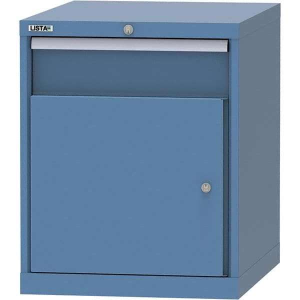 LISTA - 1 Drawer, 99 Compartment Bright Blue Steel Modular Storage Cabinet - Industrial Tool & Supply