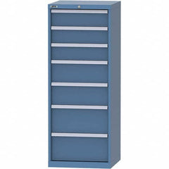 LISTA - 7 Drawer, 84 Compartment Bright Blue Steel Modular Storage Cabinet - Industrial Tool & Supply