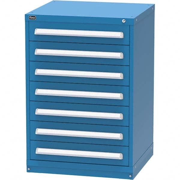 Vidmar - 7 Drawer Bright Blue Steel Modular Storage Cabinet - Industrial Tool & Supply