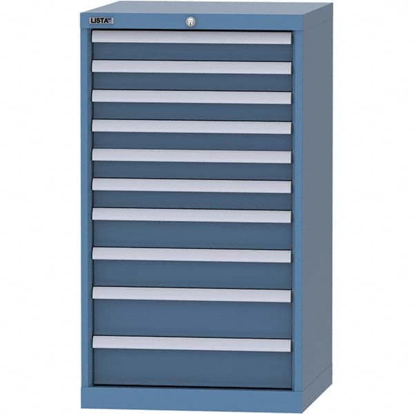 LISTA - 10 Drawer, 84 Compartment Bright Blue Steel Modular Storage Cabinet - Industrial Tool & Supply