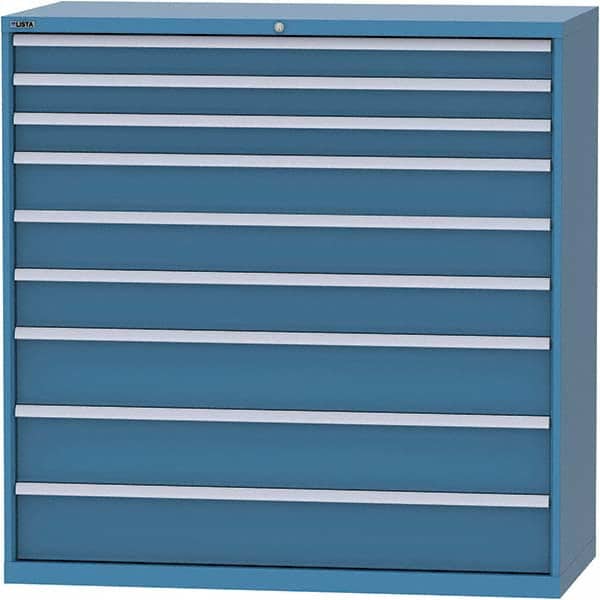 LISTA - 9 Drawer, 84 Compartment Bright Blue Steel Modular Storage Cabinet - Industrial Tool & Supply