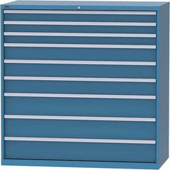 LISTA - 9 Drawer, 84 Compartment Bright Blue Steel Modular Storage Cabinet - Industrial Tool & Supply