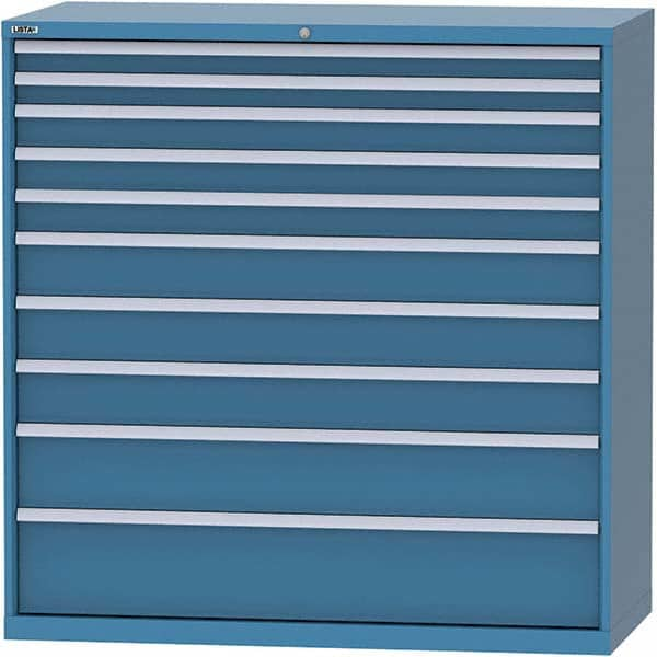 LISTA - 10 Drawer, 84 Compartment Bright Blue Steel Modular Storage Cabinet - Industrial Tool & Supply