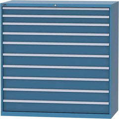 LISTA - 10 Drawer, 84 Compartment Bright Blue Steel Modular Storage Cabinet - Industrial Tool & Supply
