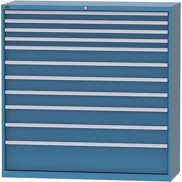 LISTA - 11 Drawer, 84 Compartment Bright Blue Steel Modular Storage Cabinet - Industrial Tool & Supply