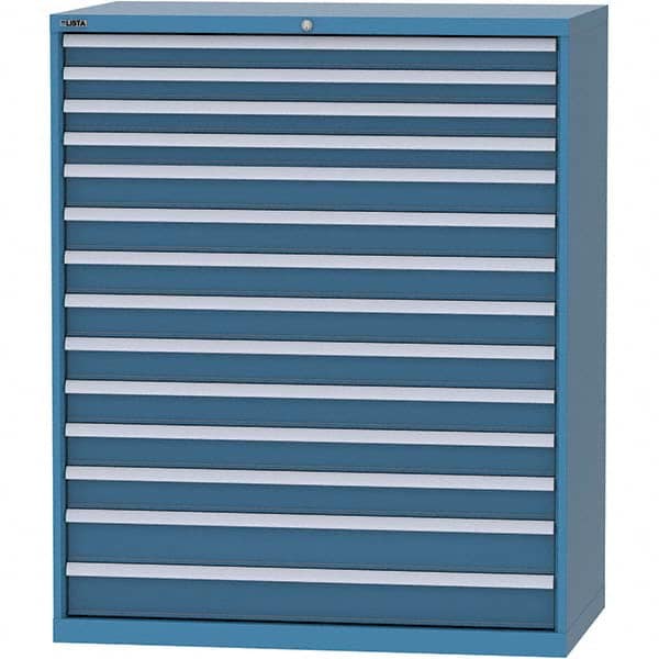 LISTA - 14 Drawer, 216 Compartment Bright Blue Steel Modular Storage Cabinet - Industrial Tool & Supply