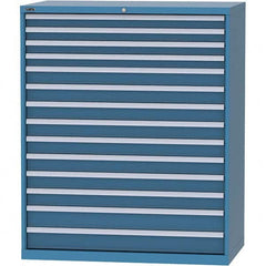 LISTA - 14 Drawer, 216 Compartment Bright Blue Steel Modular Storage Cabinet - Industrial Tool & Supply