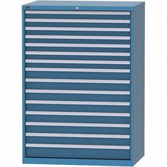 LISTA - 15 Drawer, 99 Compartment Bright Blue Steel Modular Storage Cabinet - Industrial Tool & Supply