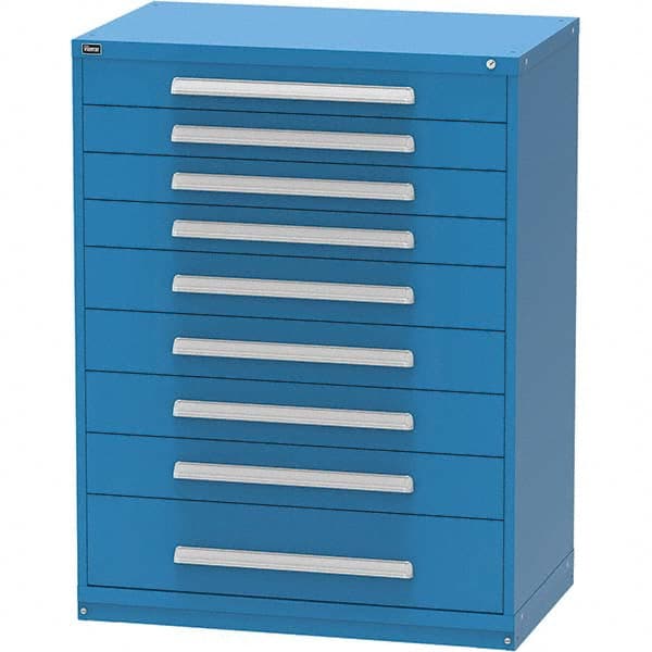 Vidmar - 9 Drawer, 45 Compartment Bright Blue Steel Modular Storage Cabinet - Industrial Tool & Supply