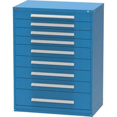 Vidmar - 9 Drawer, 45 Compartment Bright Blue Steel Modular Storage Cabinet - Industrial Tool & Supply