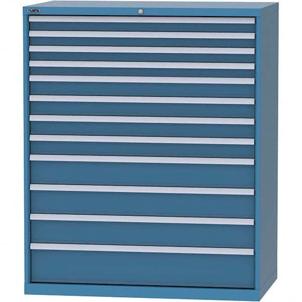 LISTA - 12 Drawer, 216 Compartment Bright Blue Steel Modular Storage Cabinet - Industrial Tool & Supply