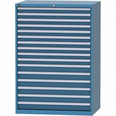 LISTA - 16 Drawer, 99 Compartment Bright Blue Steel Modular Storage Cabinet - Industrial Tool & Supply