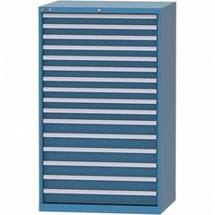 LISTA - 16 Drawer, 84 Compartment Bright Blue Steel Modular Storage Cabinet - Industrial Tool & Supply