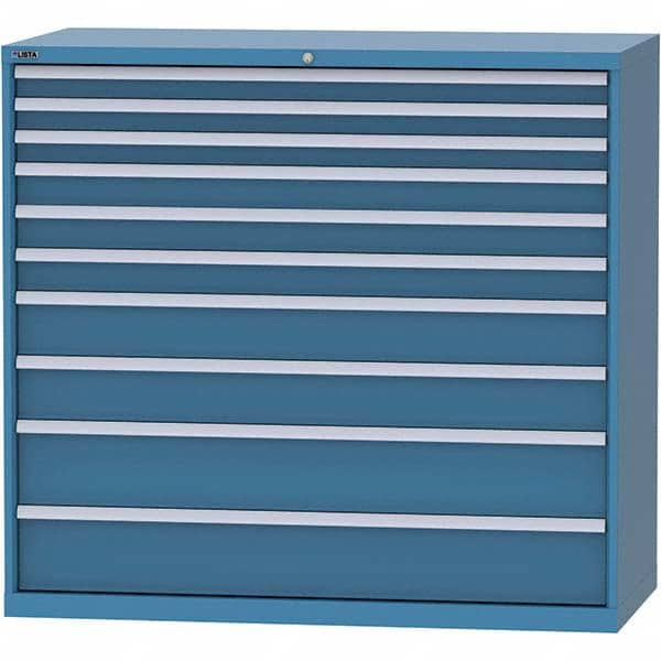 LISTA - 10 Drawer, 84 Compartment Bright Blue Steel Modular Storage Cabinet - Industrial Tool & Supply