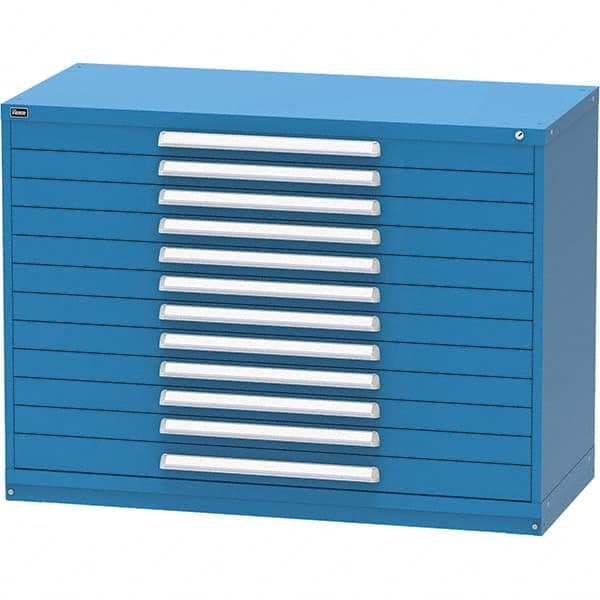 Vidmar - 12 Drawer, 45 Compartment Bright Blue Steel Modular Storage Cabinet - Industrial Tool & Supply