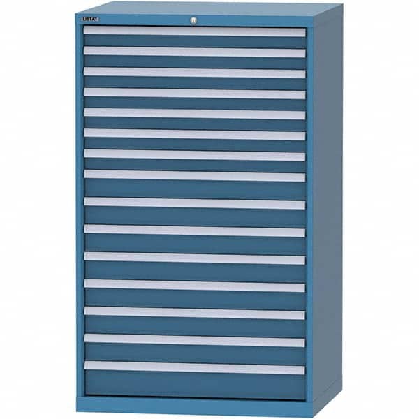 LISTA - 15 Drawer, 84 Compartment Bright Blue Steel Modular Storage Cabinet - Industrial Tool & Supply