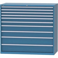 LISTA - 10 Drawer, 84 Compartment Bright Blue Steel Modular Storage Cabinet - Industrial Tool & Supply