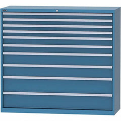 LISTA - 10 Drawer, 84 Compartment Bright Blue Steel Modular Storage Cabinet - Industrial Tool & Supply