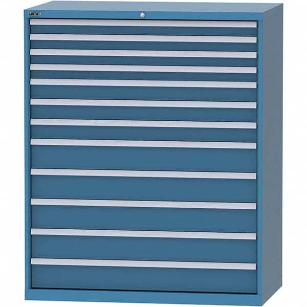 LISTA - 12 Drawer, 216 Compartment Bright Blue Steel Modular Storage Cabinet - Industrial Tool & Supply
