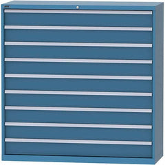 LISTA - 9 Drawer, 84 Compartment Bright Blue Steel Modular Storage Cabinet - Industrial Tool & Supply