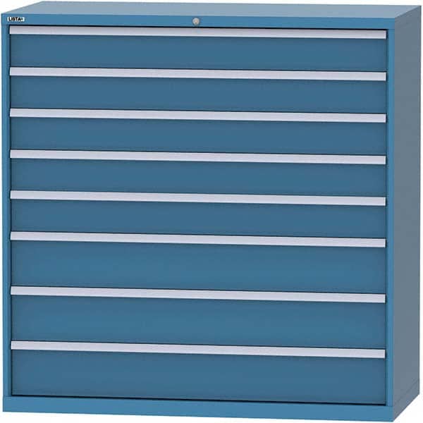 LISTA - 8 Drawer, 84 Compartment Bright Blue Steel Modular Storage Cabinet - Industrial Tool & Supply