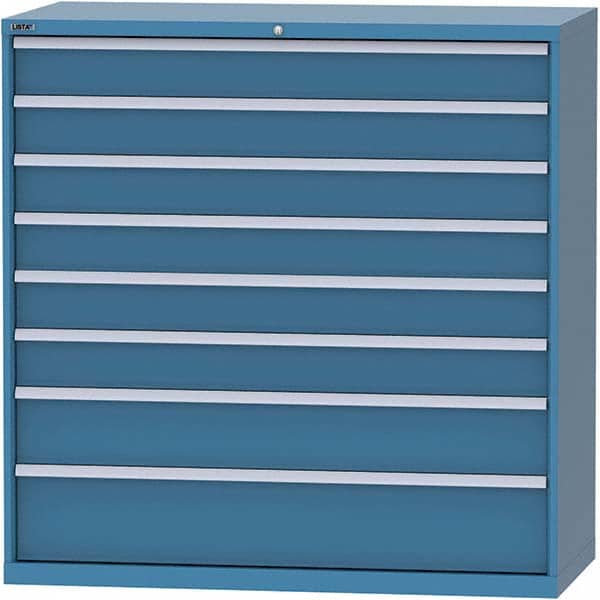 LISTA - 8 Drawer, 84 Compartment Bright Blue Steel Modular Storage Cabinet - Industrial Tool & Supply