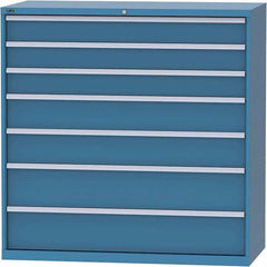 LISTA - 7 Drawer, 84 Compartment Bright Blue Steel Modular Storage Cabinet - Industrial Tool & Supply
