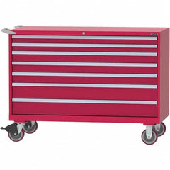 LISTA - 7 Drawer, 84 Compartment Red Steel Modular Storage Cabinet - Industrial Tool & Supply